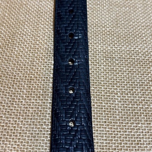 Mezlan Men's Leather Dress Belt Black Made in Spain Sz 40 2-Tone Buckle 1¼" Wide - Picture 11 of 13